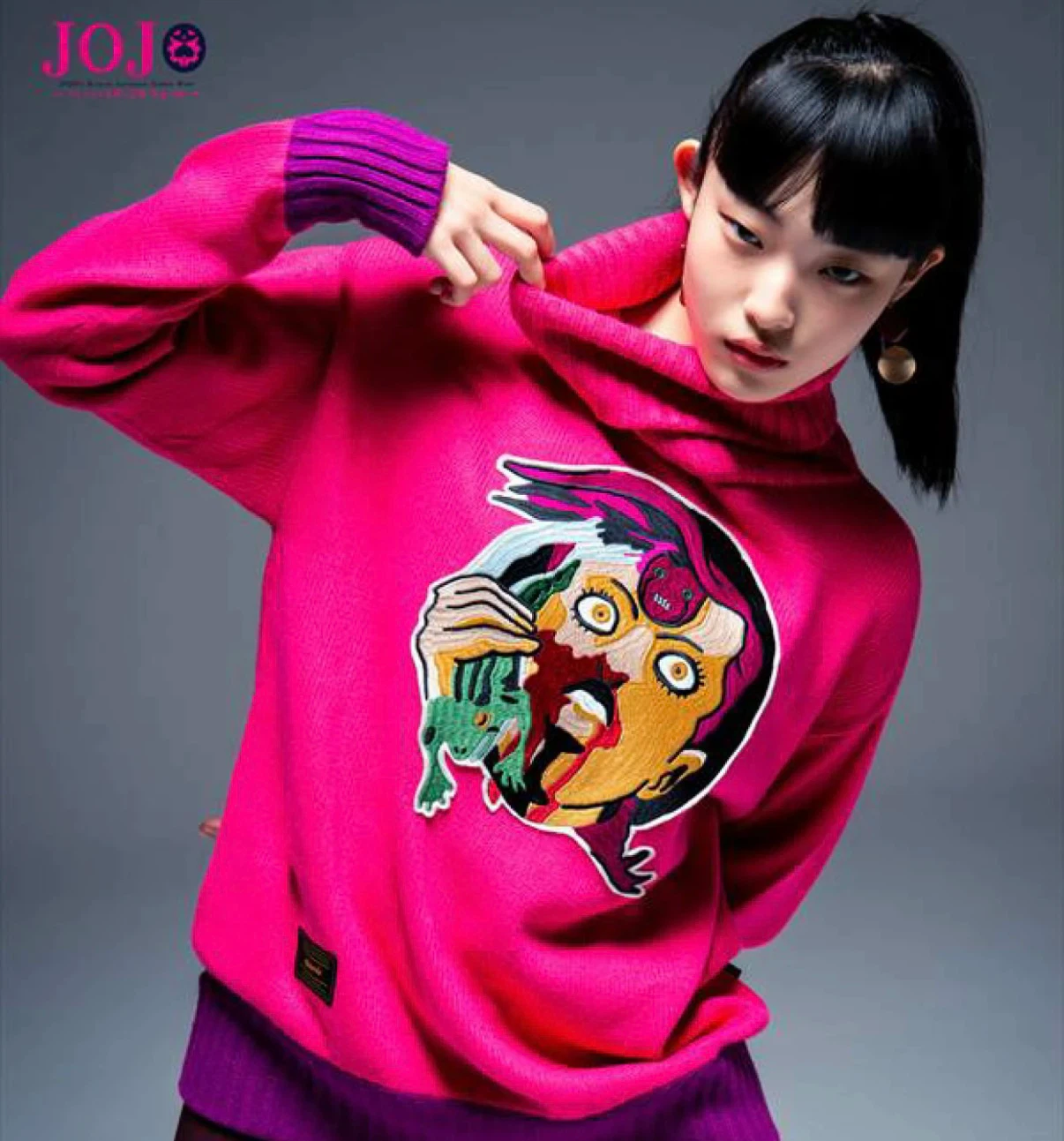 新品未使用　glamb グラム　ドッピオ　タートル　ニット　ジョジョの奇妙な冒険　コラボ　ピンク　jojo Knit