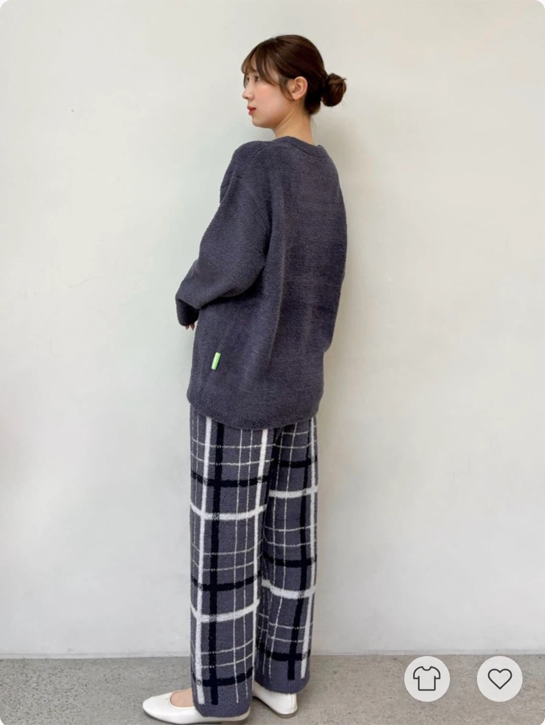 【Mrs. GREEN APPLE】【ユニセックス】パウダージャガードプルオーバー&ベビモコチェックロングパンツセット　⑤の写真4枚目