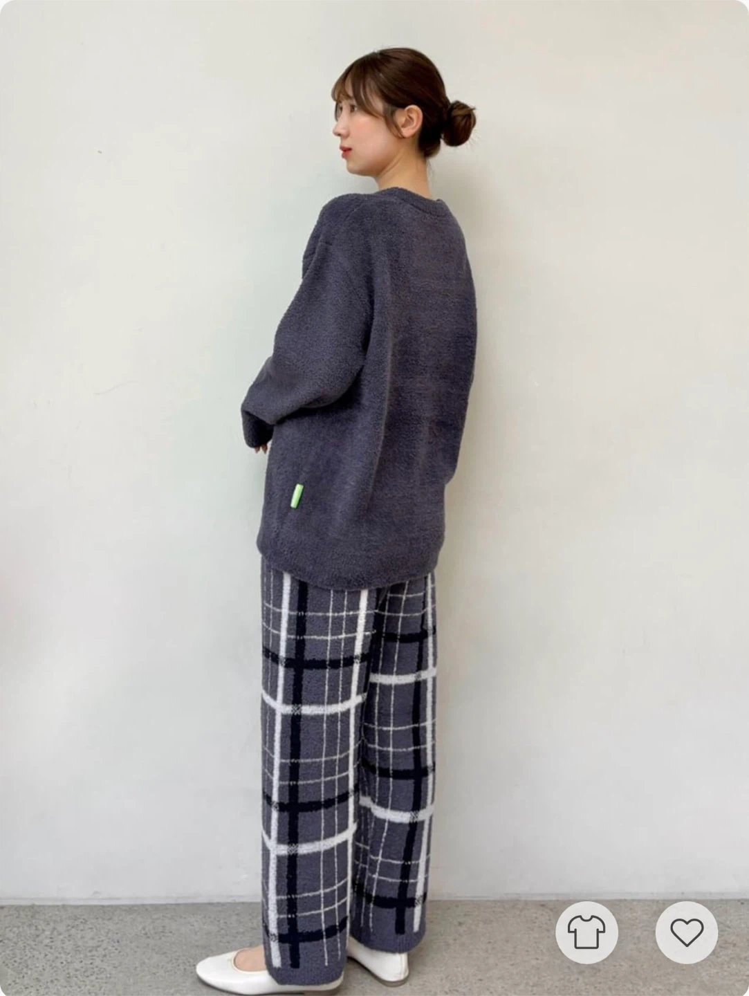 【Mrs. GREEN APPLE】【ユニセックス】パウダージャガードプルオーバー&ベビモコチェックロングパンツセット ⑤の写真4枚目