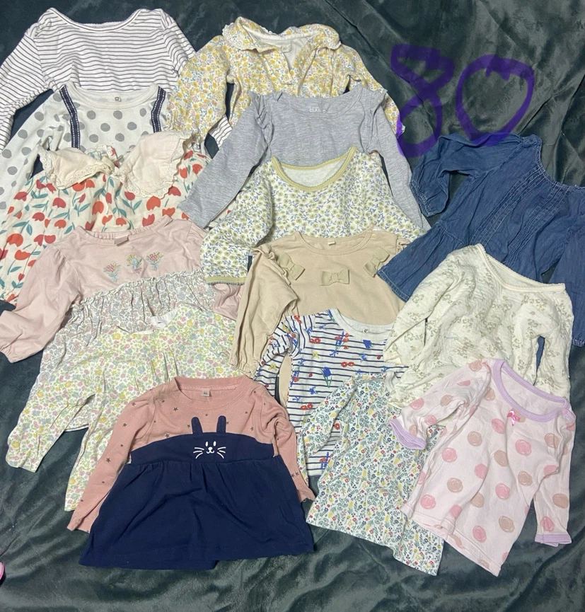 女の子用 長袖トップスまとめ売り 80cm