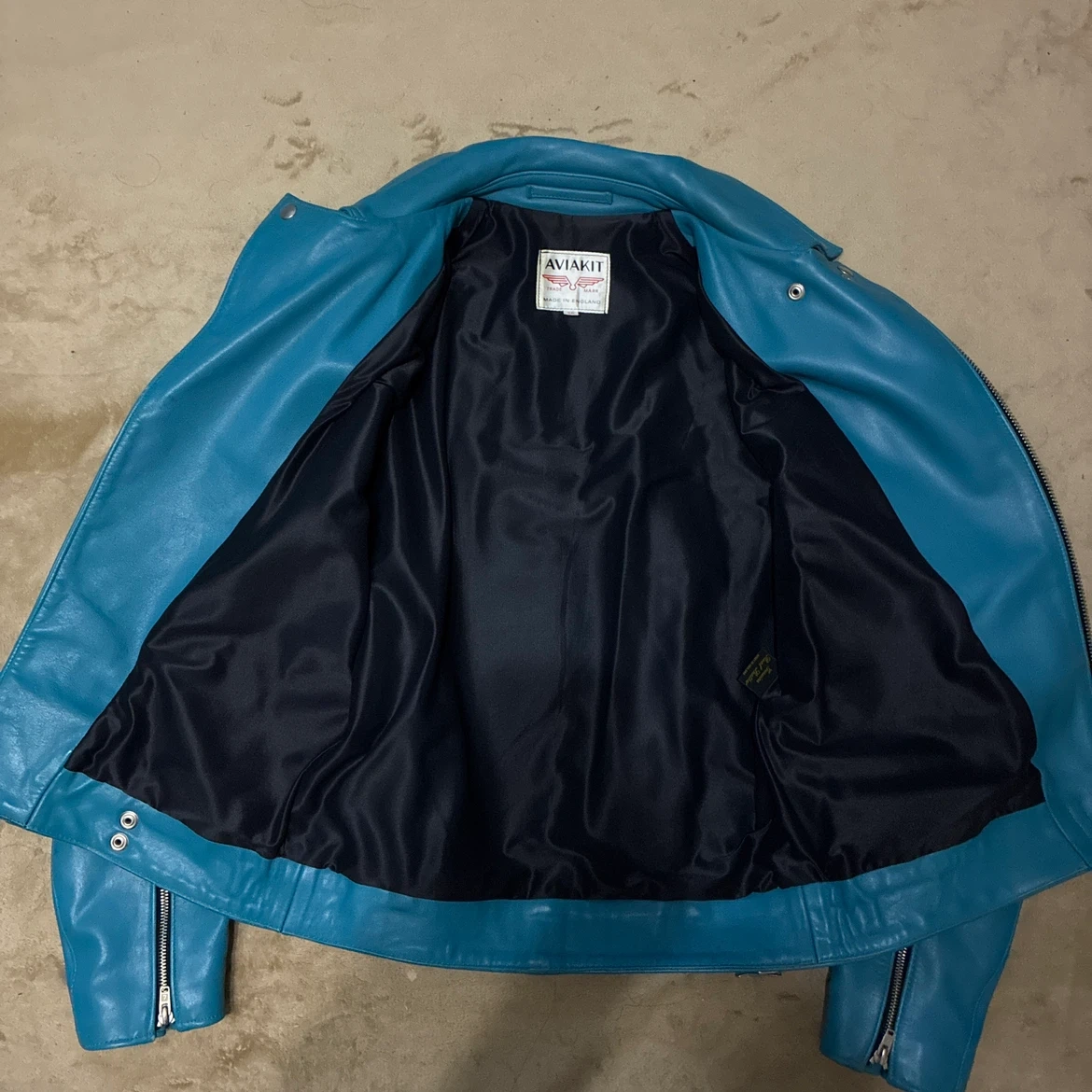 Lewis Leathers ルイスレザー サイクロン ターコイズブルー 36の写真3枚目