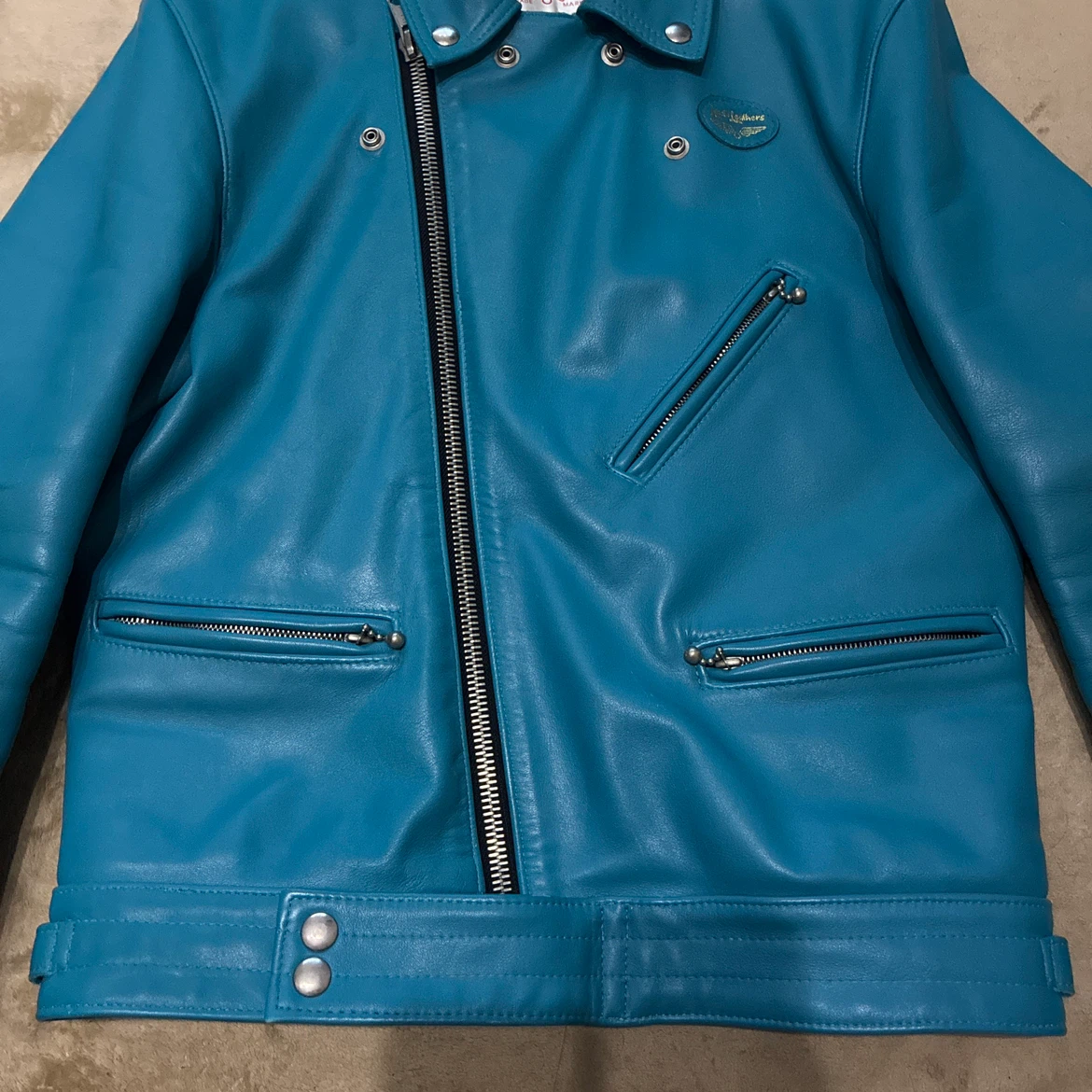 Lewis Leathers ルイスレザー サイクロン ターコイズブルー 36の写真5枚目