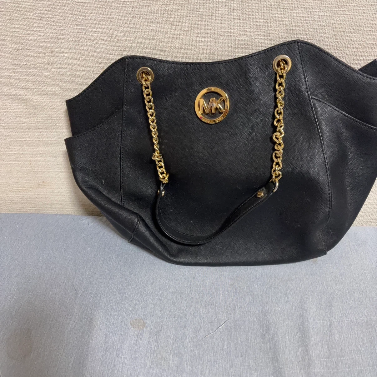 マイケルコース トートバッグ 黒 ゴールドチェーン