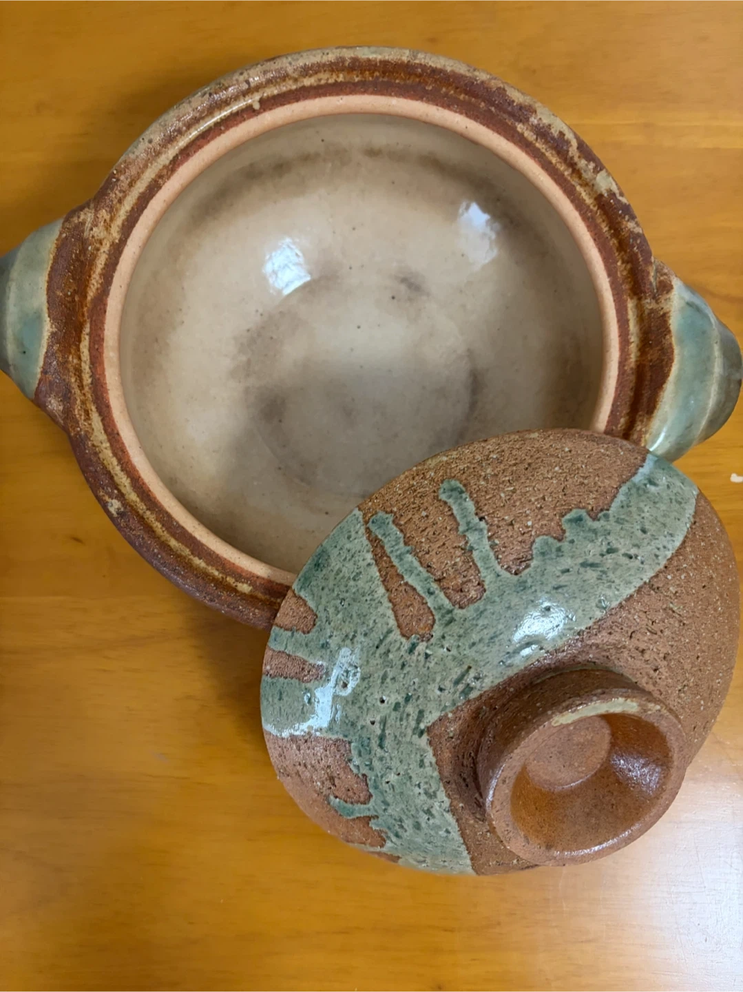 陶器製 蓋付き土鍋 煮物鉢 和食器の写真2枚目
