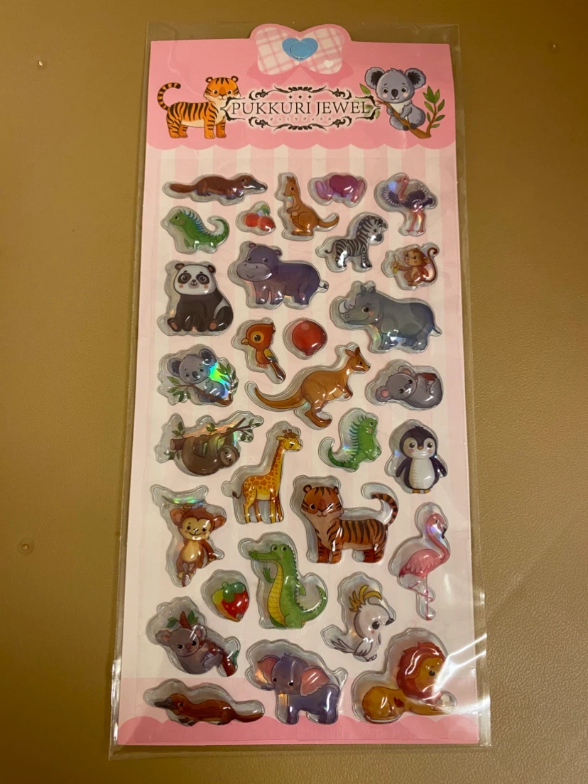 ぷっくりジュエルいきものステッカー