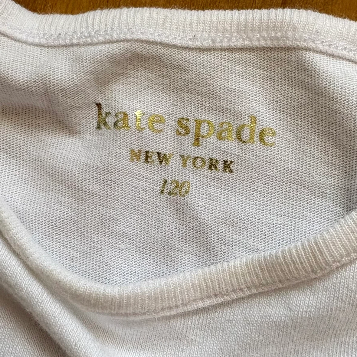 kate spade ケイトスペード 袖フリル ボーダー Tシャツ ホワイト 120の写真2枚目