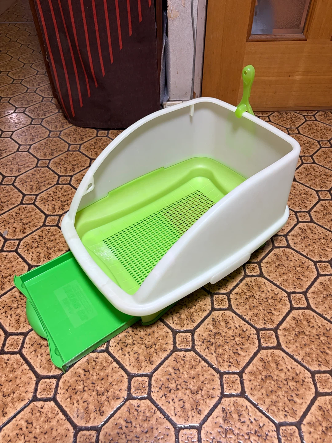 猫用トイレ システムトイレ　黄緑