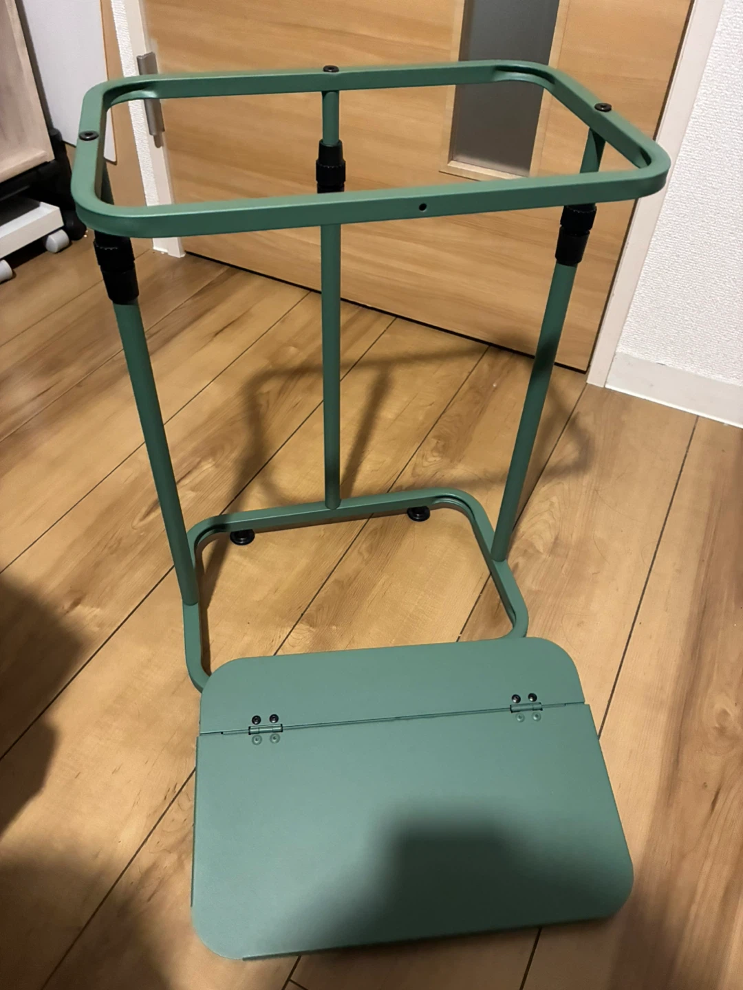 （2セット）折りたたみ式 ゴミ箱スタンド グリーン