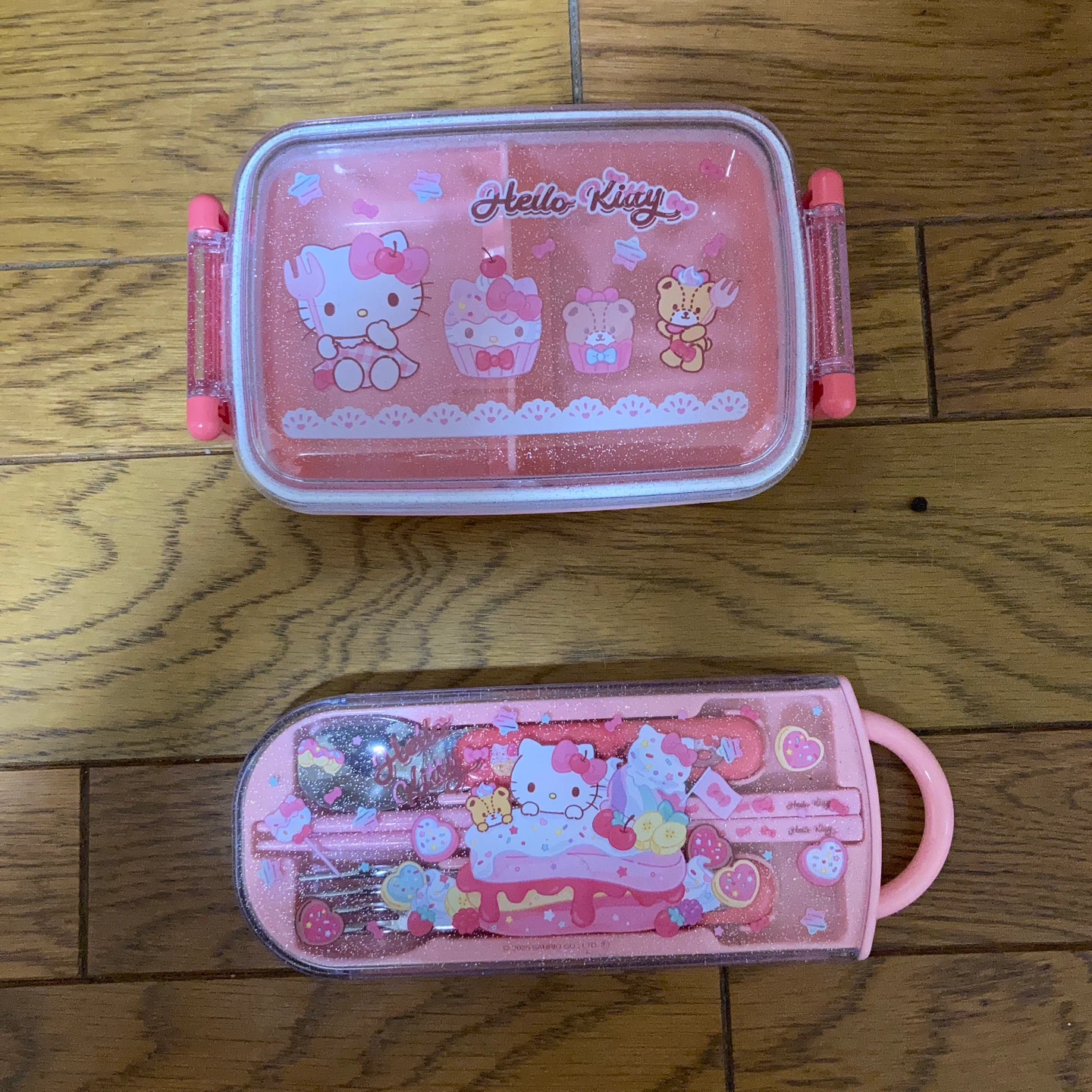 ふわっとタイト お弁当箱 450mlハローキティ スプーン フォーク 箸3点セット