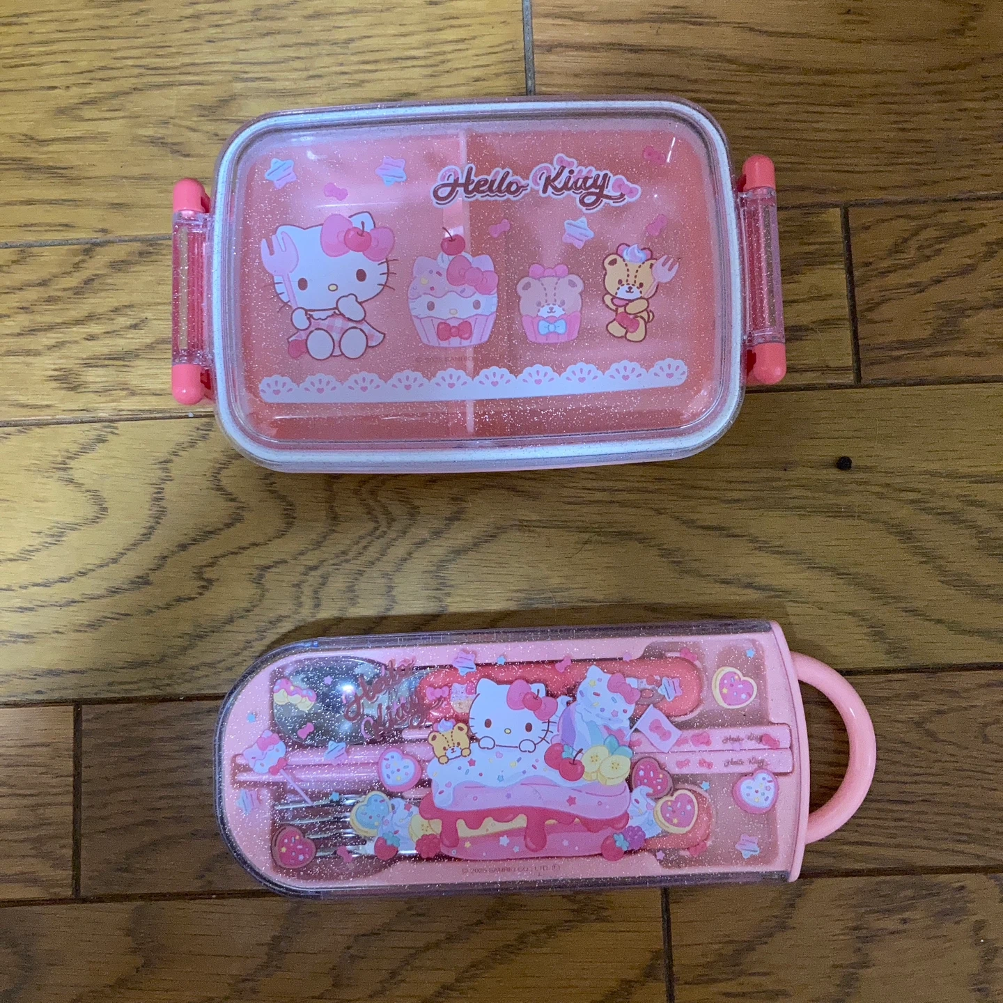 ふわっとタイト お弁当箱 450mlハローキティ スプーン フォーク 箸3点セット