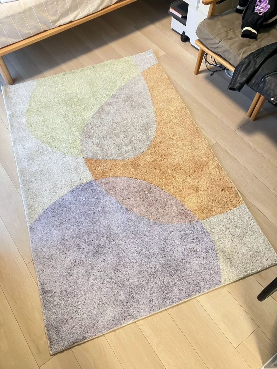 unico FOKEL 北欧風 デザインラグ 186×120cm パステルカラー北欧風 カラフル ラグ カーペット