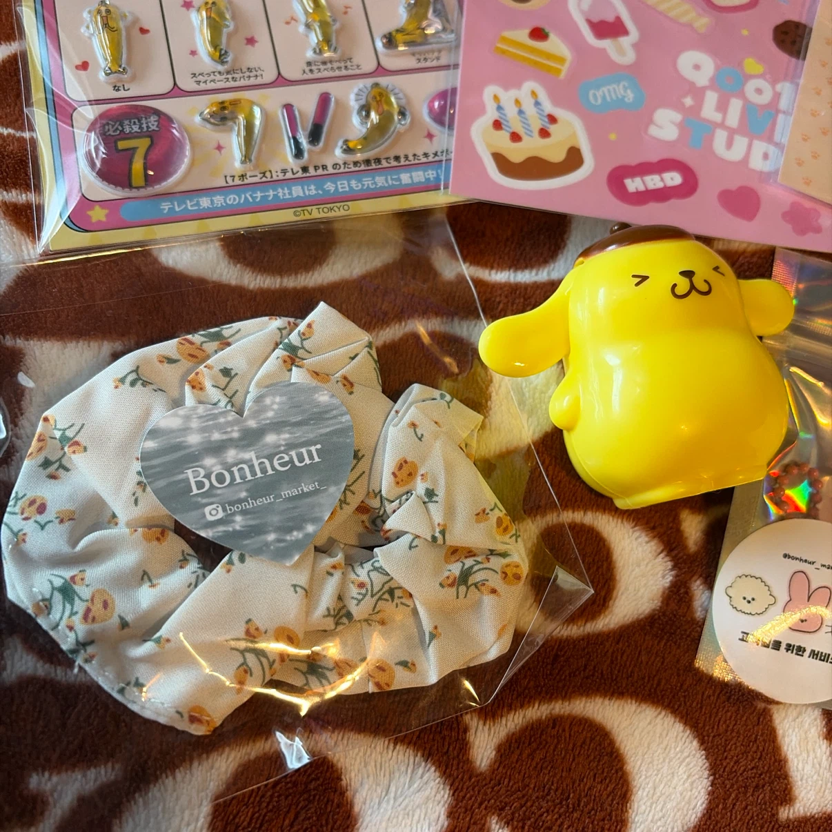 新品未使用🎀ポムポムプリン&韓国雑貨&ステッカー8点セットの写真3枚目