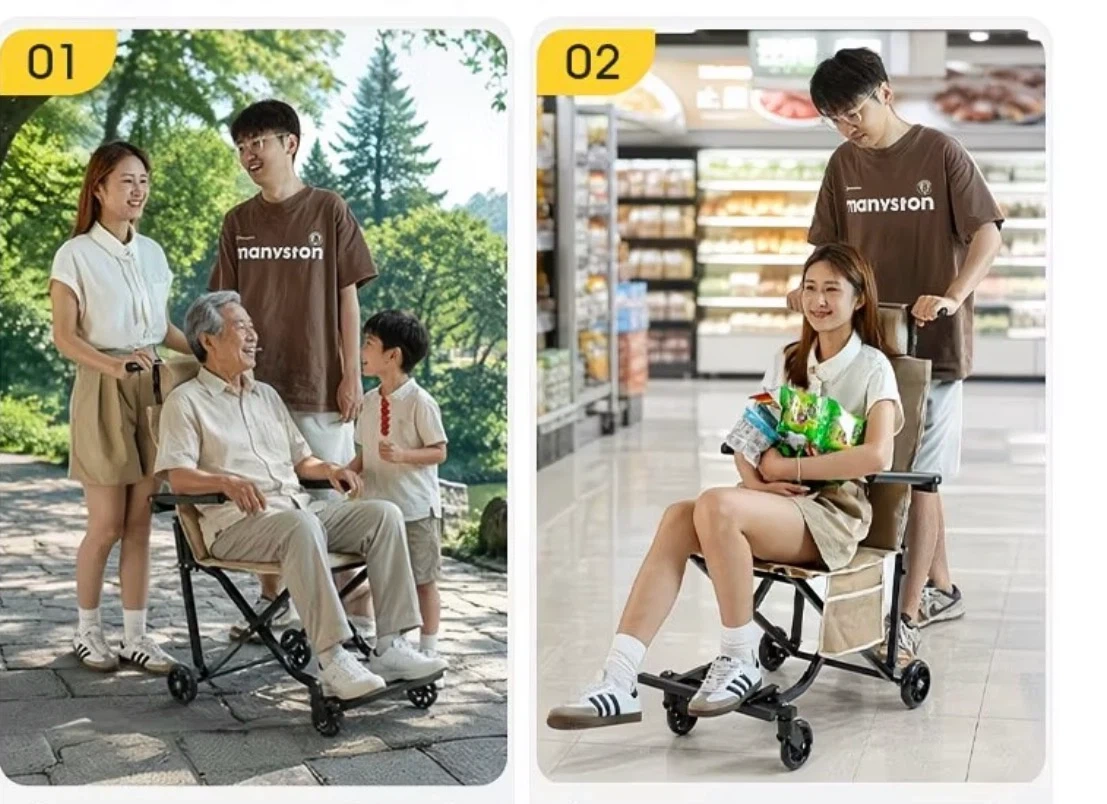 新品送料無料折りたたみ式 軽量介助用車椅子 簡易型 介護用の写真5枚目