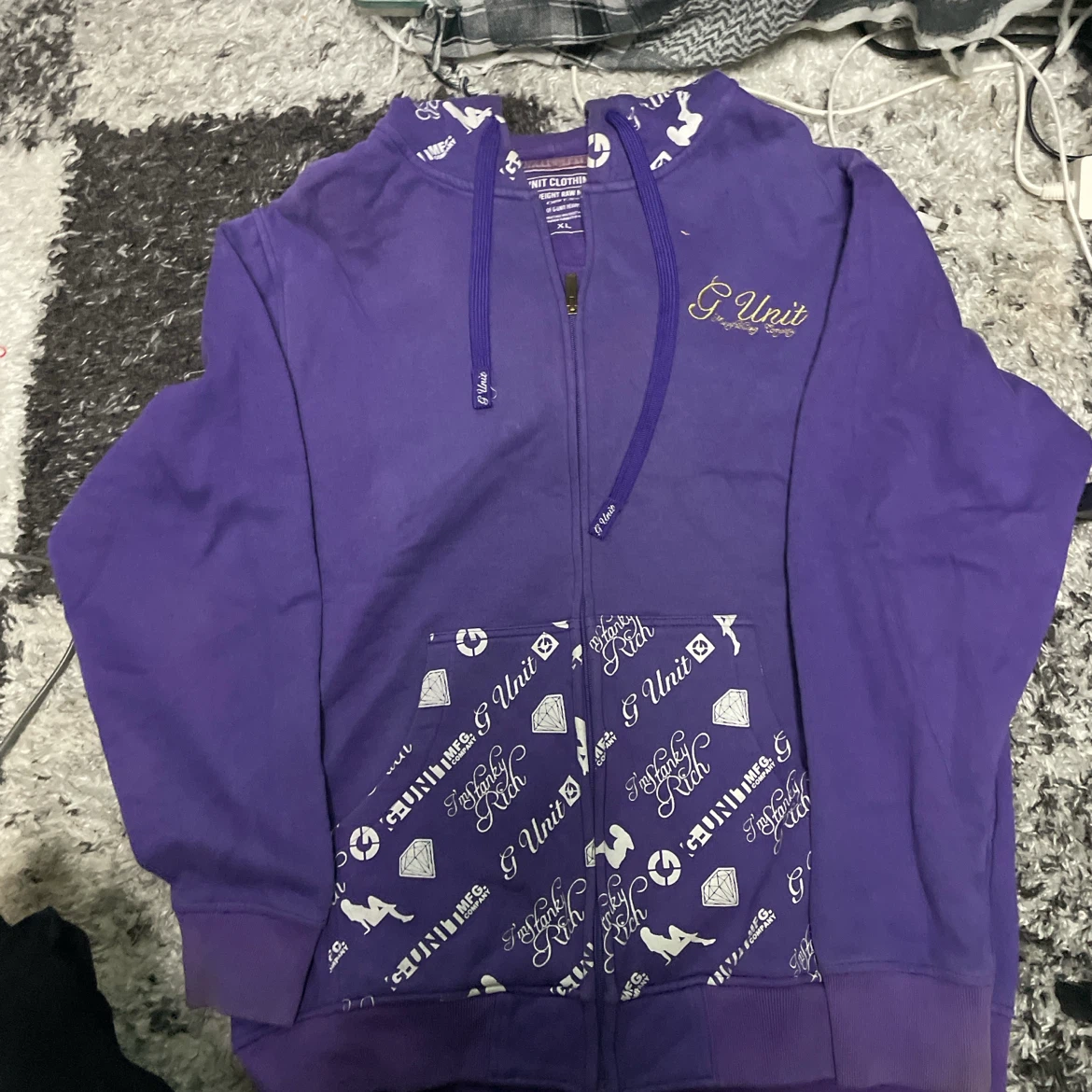 G-UNIT ジップアップパーカー パープル XL