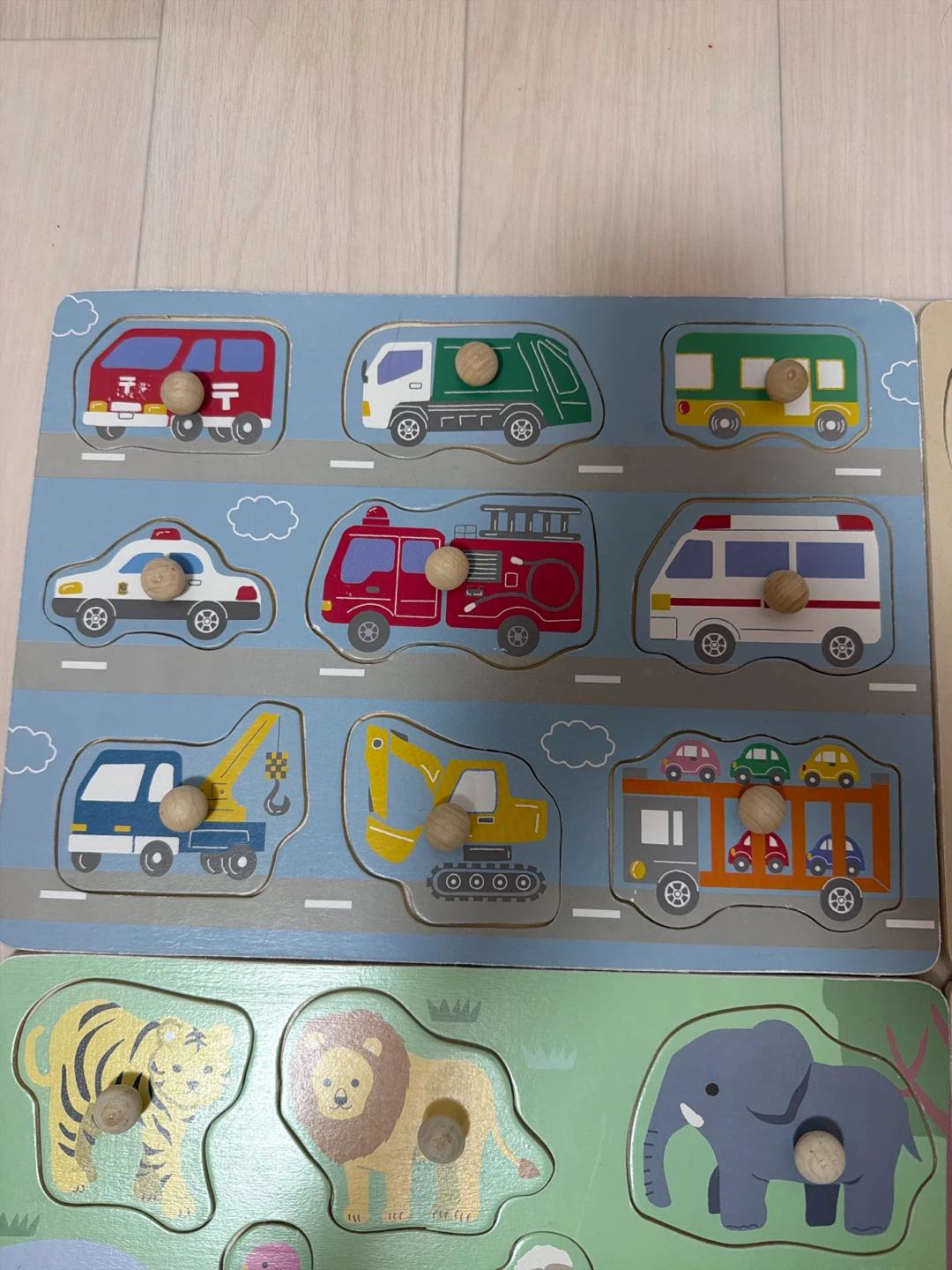 美品☆木製 知育 型はめパズル 4枚セットの写真3枚目