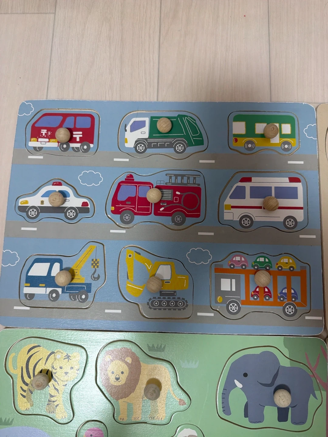 美品☆木製 知育 型はめパズル 4枚セットの写真3枚目