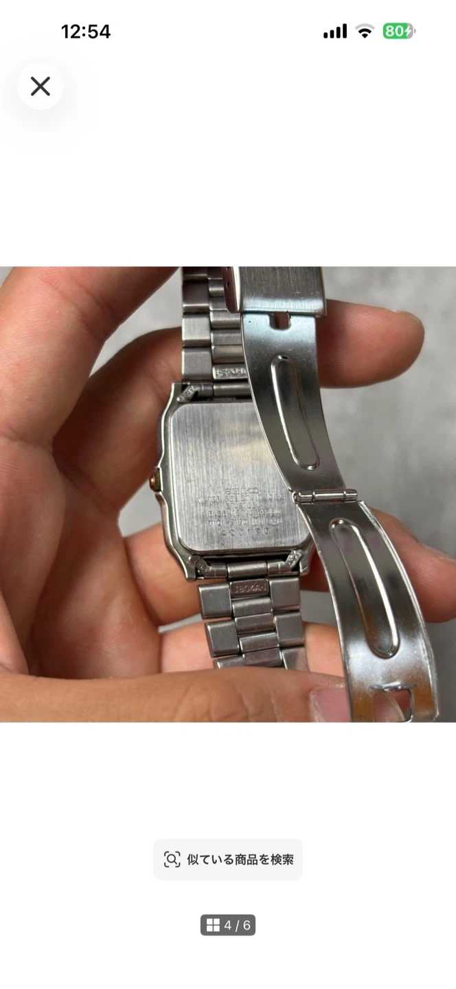 Vintage SEIKO ルーセント サントス スクエア 腕時計 SS/GPの写真4枚目