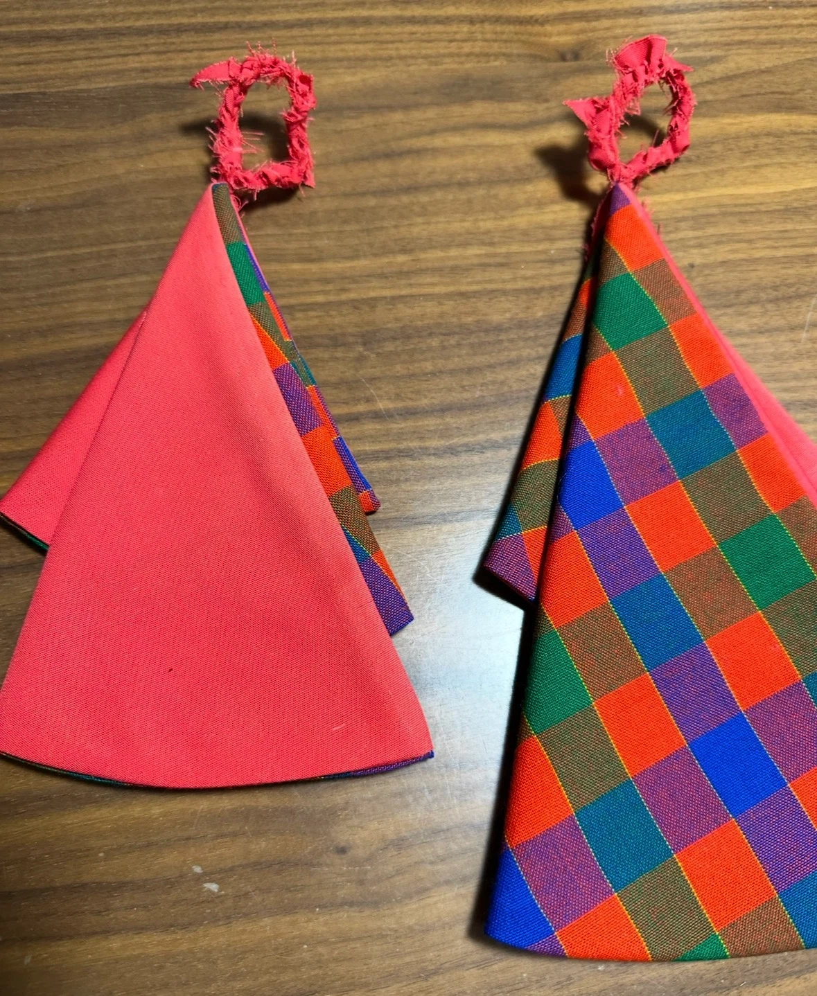 クリスマスツリー型オーナメント 3個セット ハンドメイドの写真3枚目
