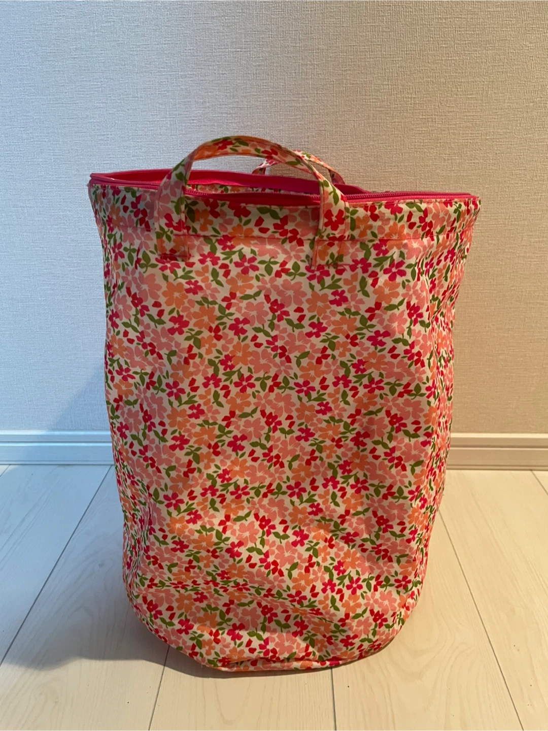 花柄 ランドリーバスケット 収納バッグ