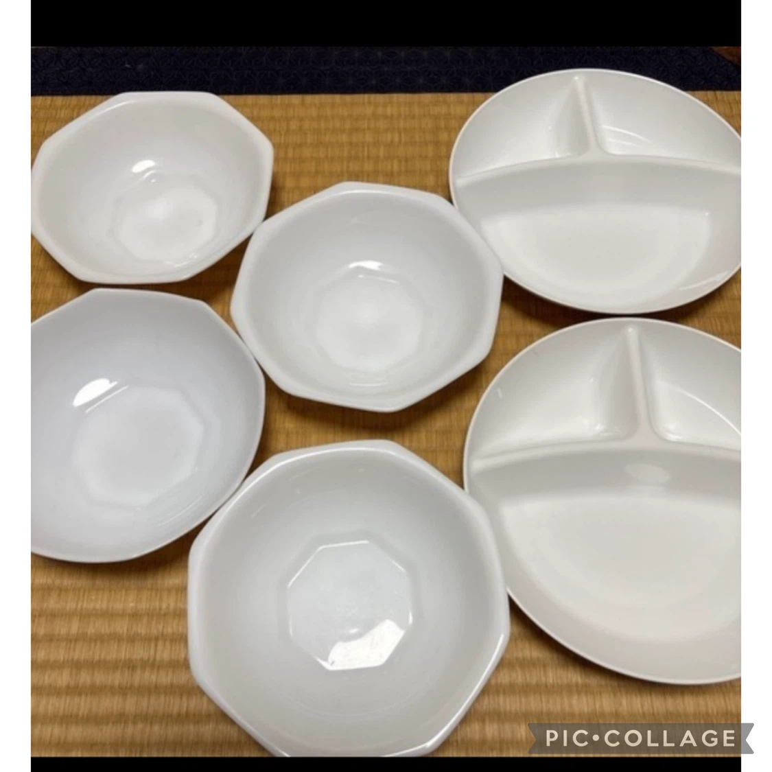 中古　白いランチプレートとボウルセット※条件付き無料