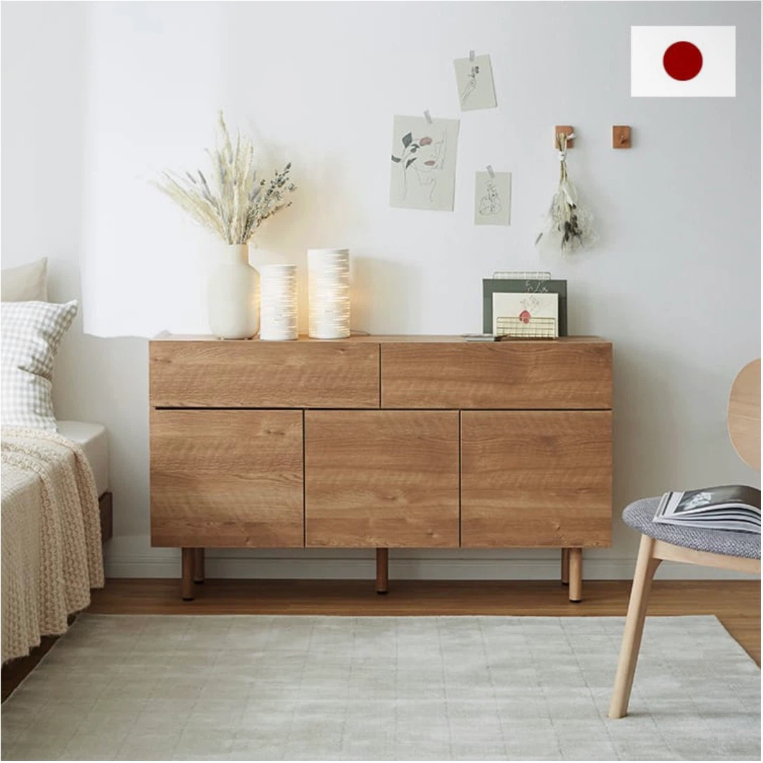 LOWYA 木製キャビネット 収納棚 リビングボード　定価34,900円