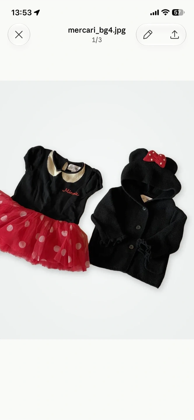 Baby Gap ミニーワンピース+カーディガン(6-12ヶ月70センチ)