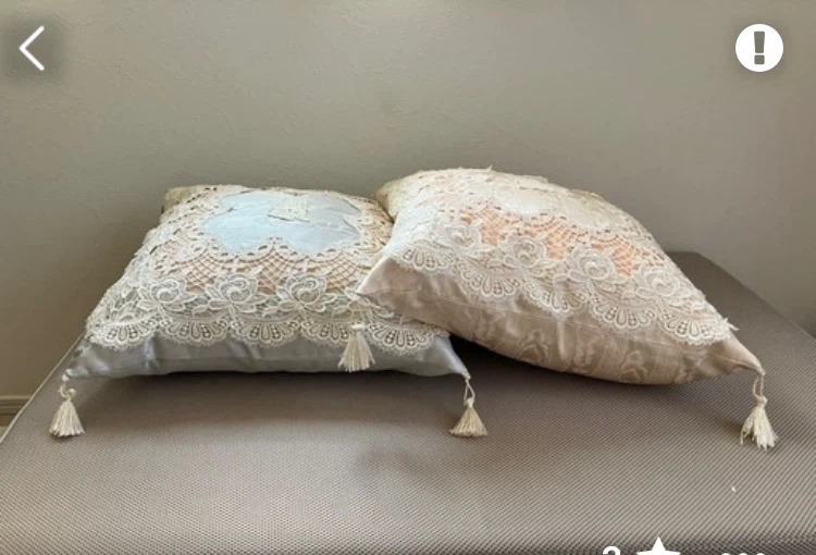 未使用レースクッションカバー2枚セットの写真2枚目
