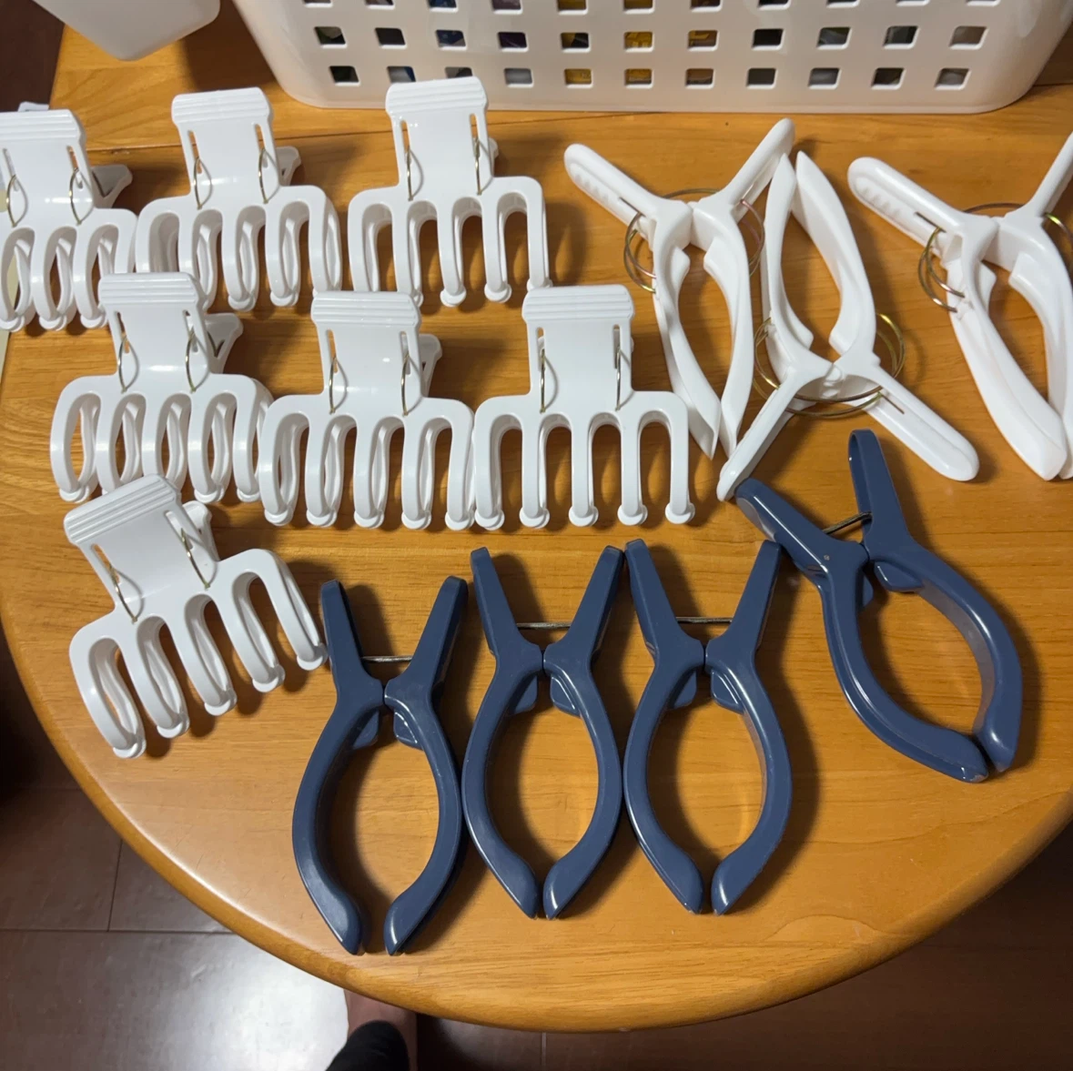 洗濯用クリップ 洗濯バサミ まとめ売り ホワイト/ブルー