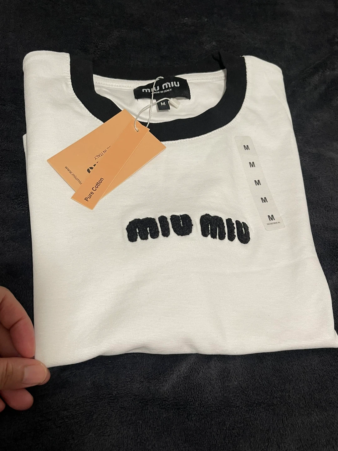 ミュウミュウ Tシャツ 白 Mサイズ