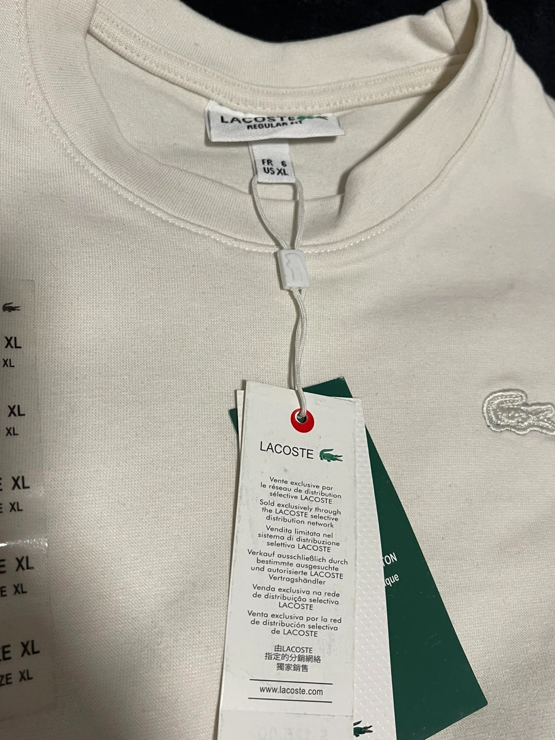 ラコステ Tシャツ ホワイト XLの写真4枚目