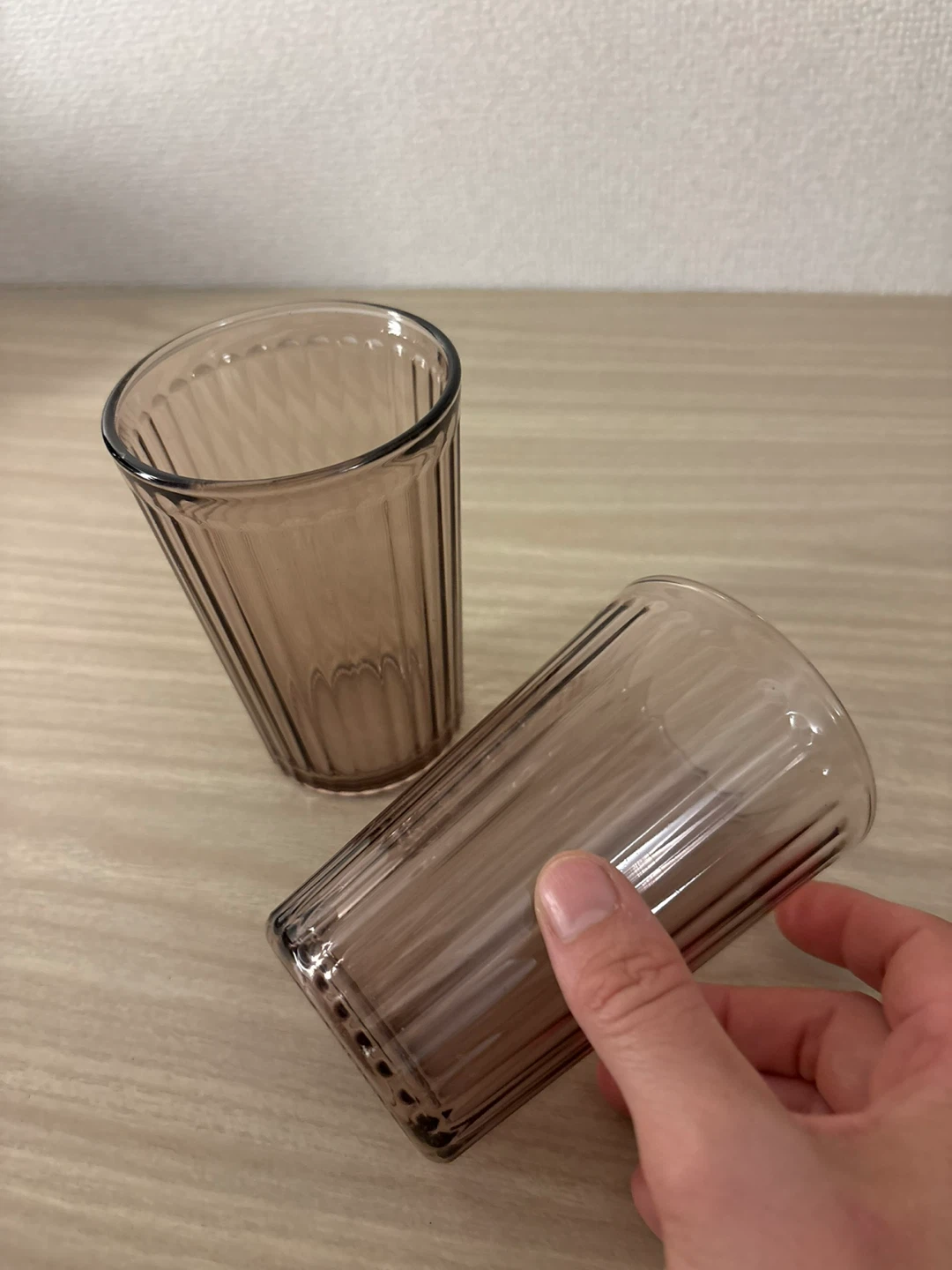 イケア グラス 2個セット ブラウンの写真2枚目