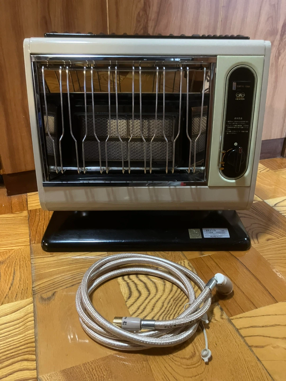 【点火確認済】昭和レトロ リンナイ ガス赤外線ストーブ R-611P-101 都市ガス用 ガスコード1.5m付き