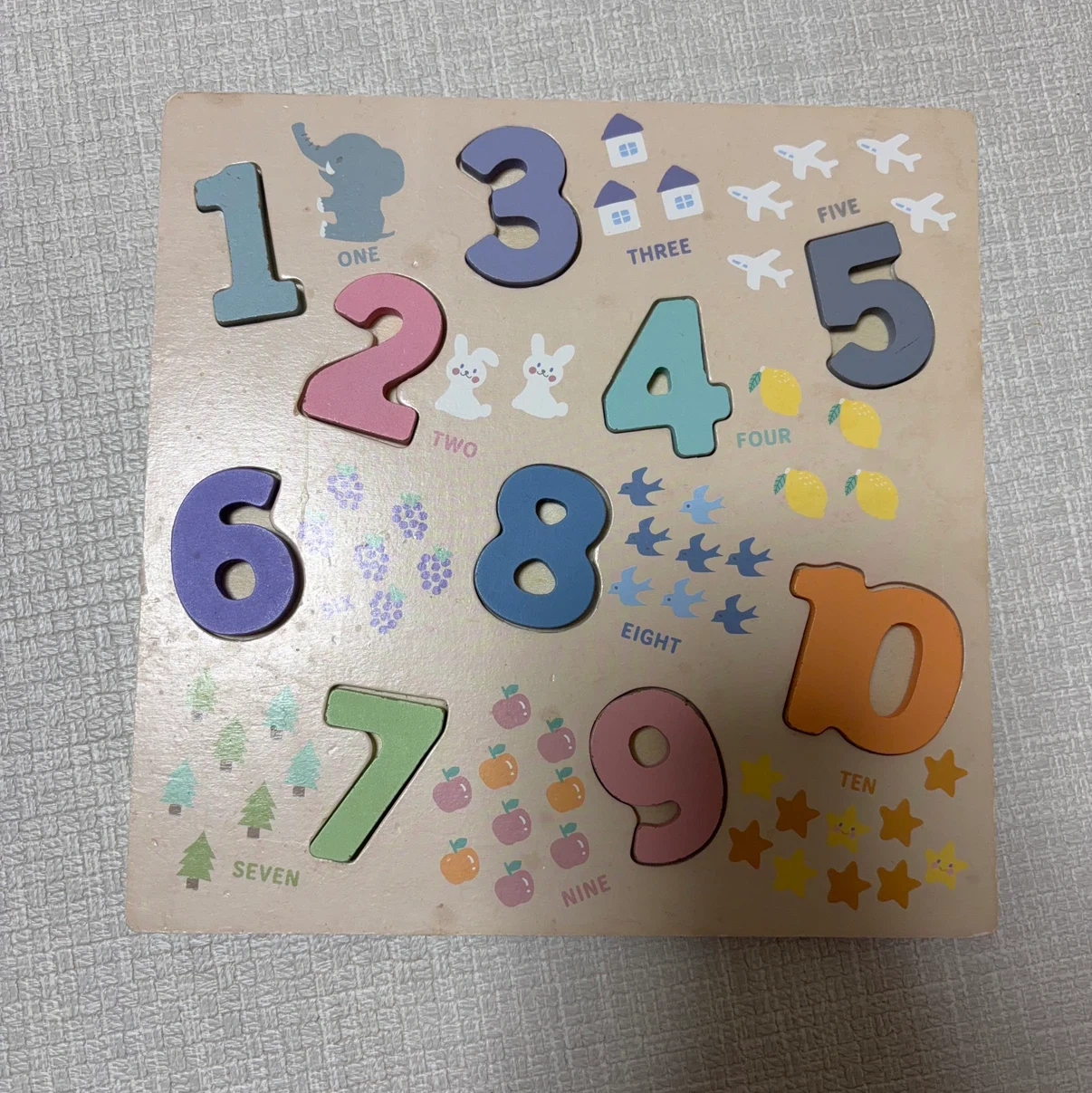 木製 数字パズル 知育玩具