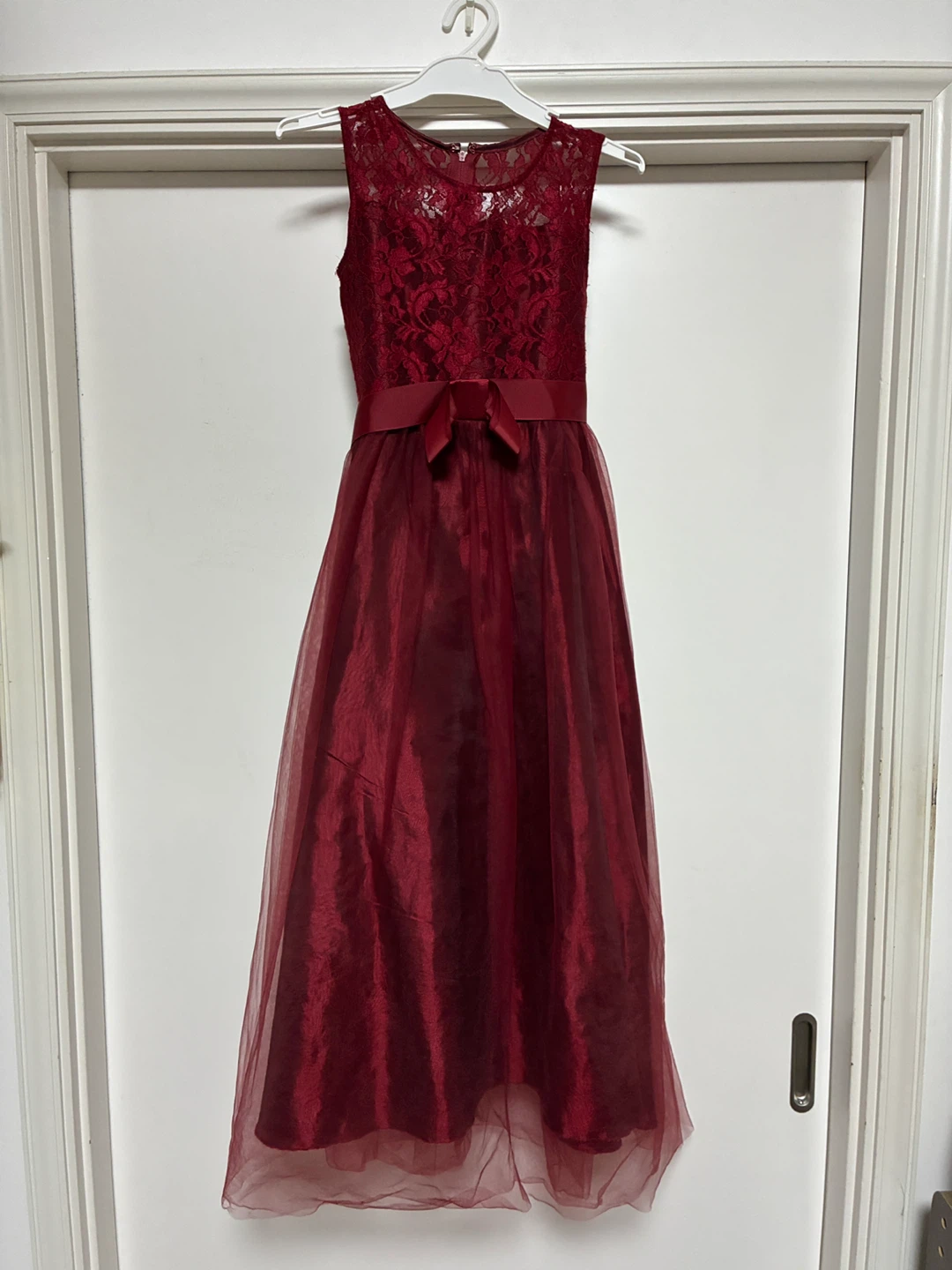 ワインレッド レース フォーマルドレス130cm