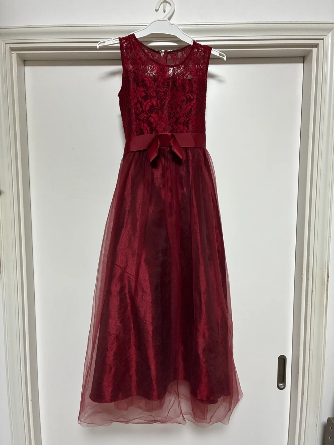 ワインレッド レース フォーマルドレス130cm