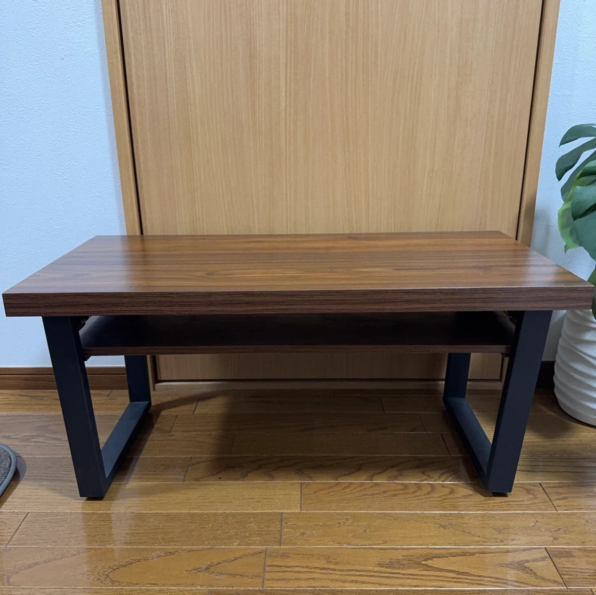 折りたたみローテーブル 木製 ブラウン