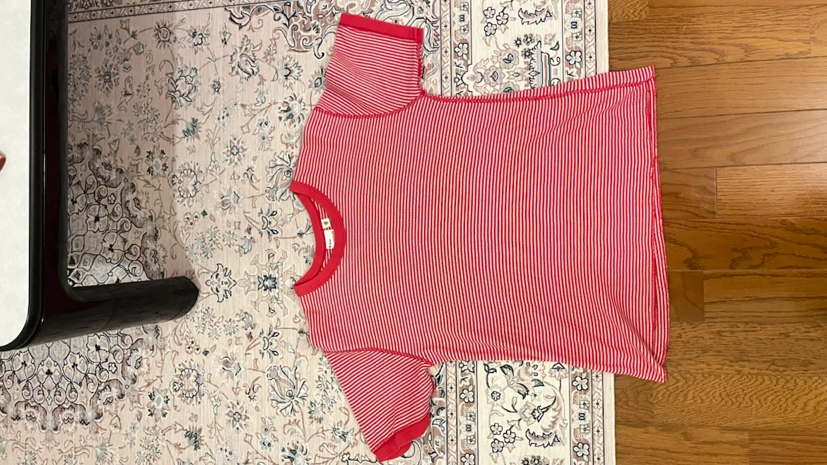 ヘルスニット ワッフル Tシャツ 赤 Sサイズ