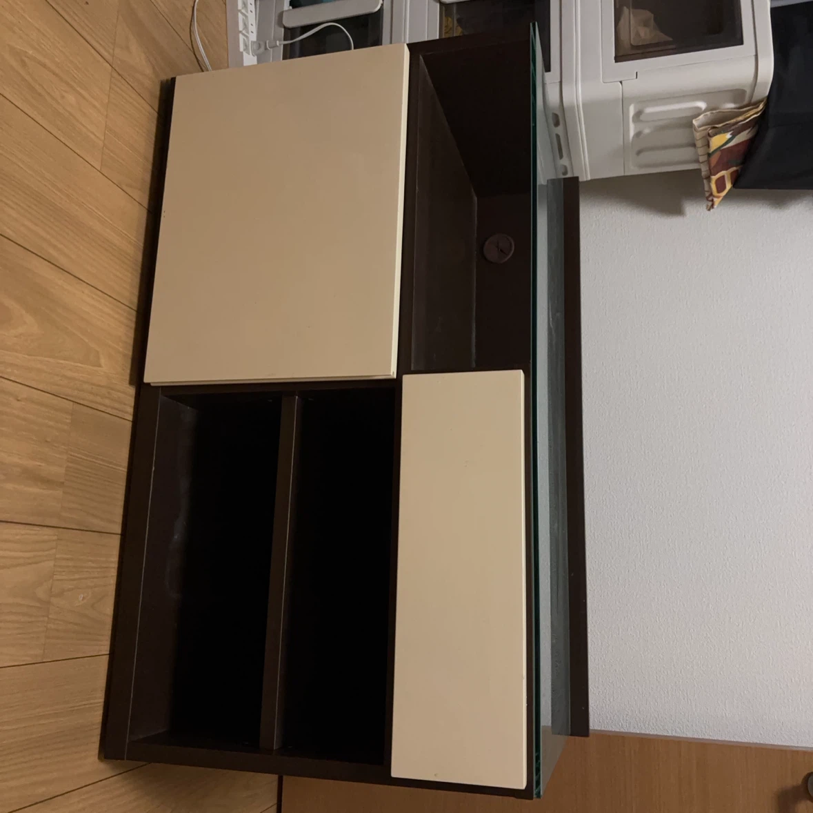 ローボード テレビ台 収納 ダークブラウン ホワイト