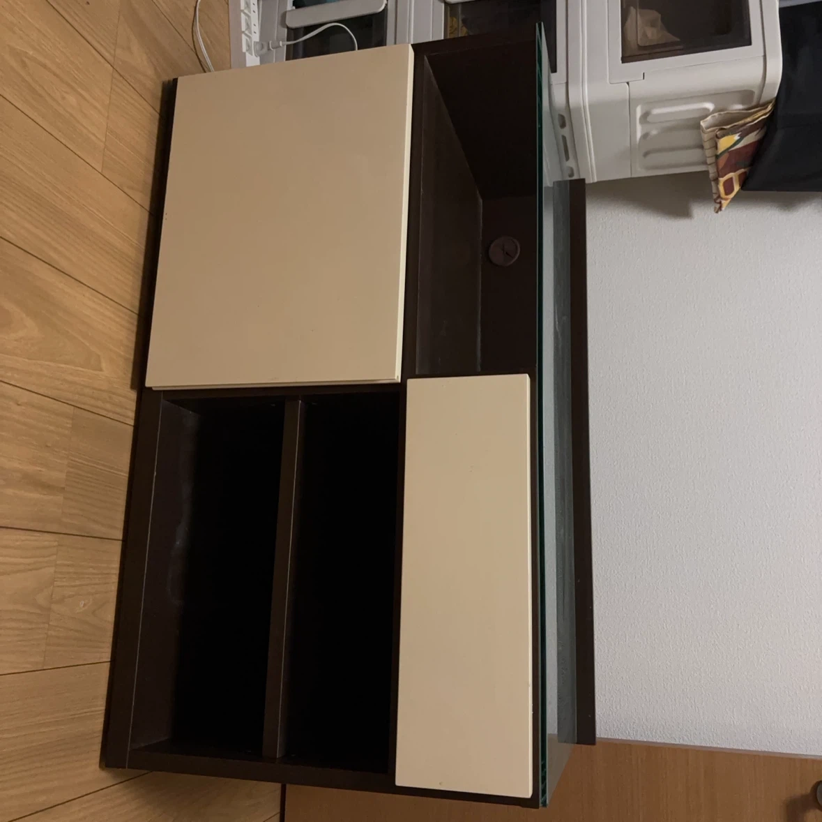 ローボード テレビ台 収納 ダークブラウン ホワイト