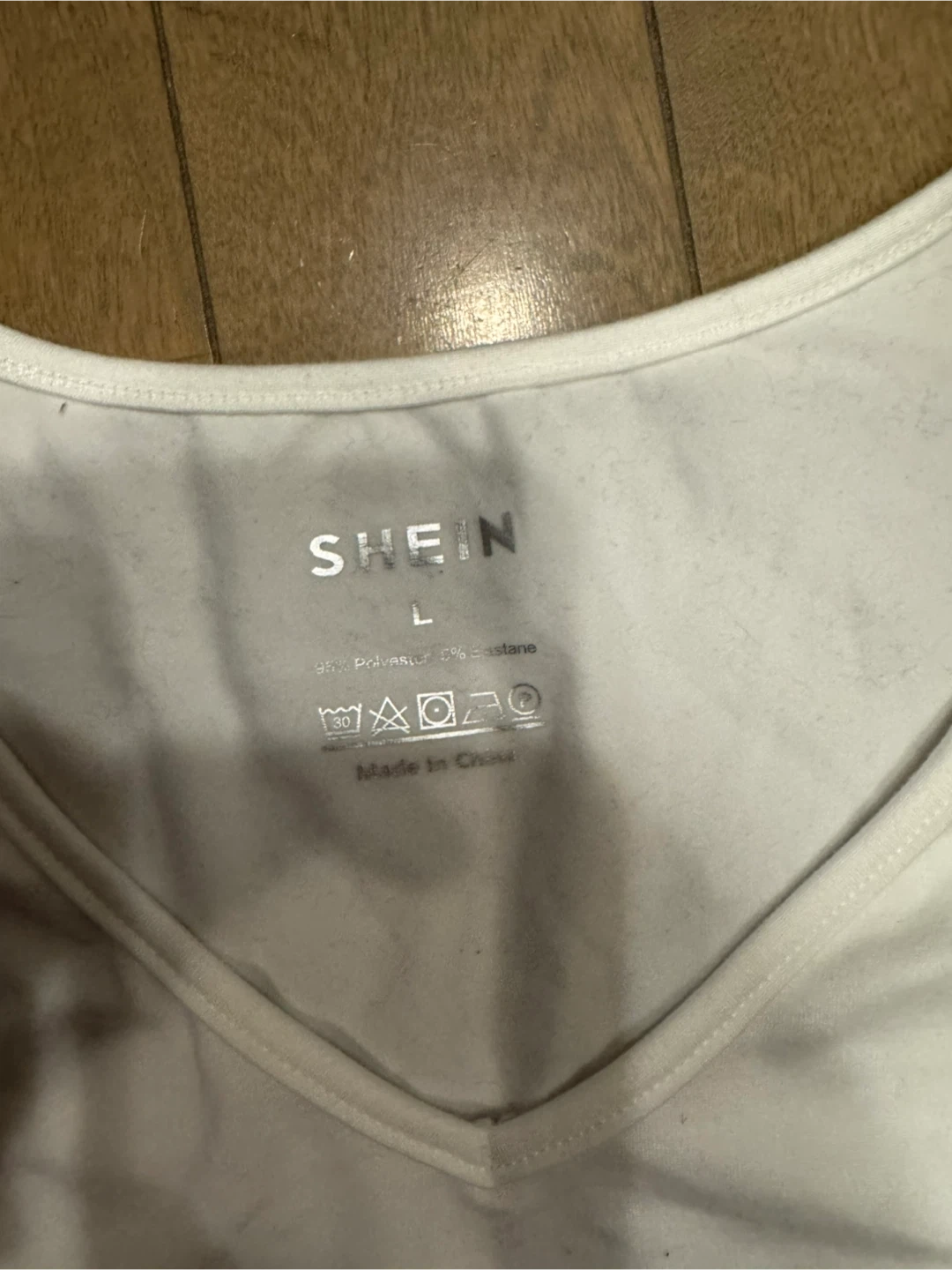 Vネック 半袖Tシャツ ホワイト Lの写真2枚目