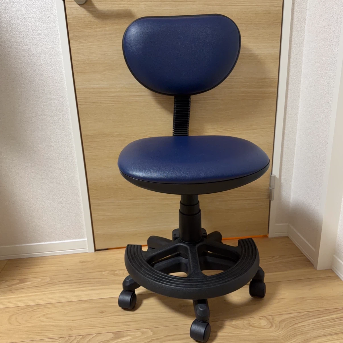 学習用 回転チェア ブルー 足置き付き