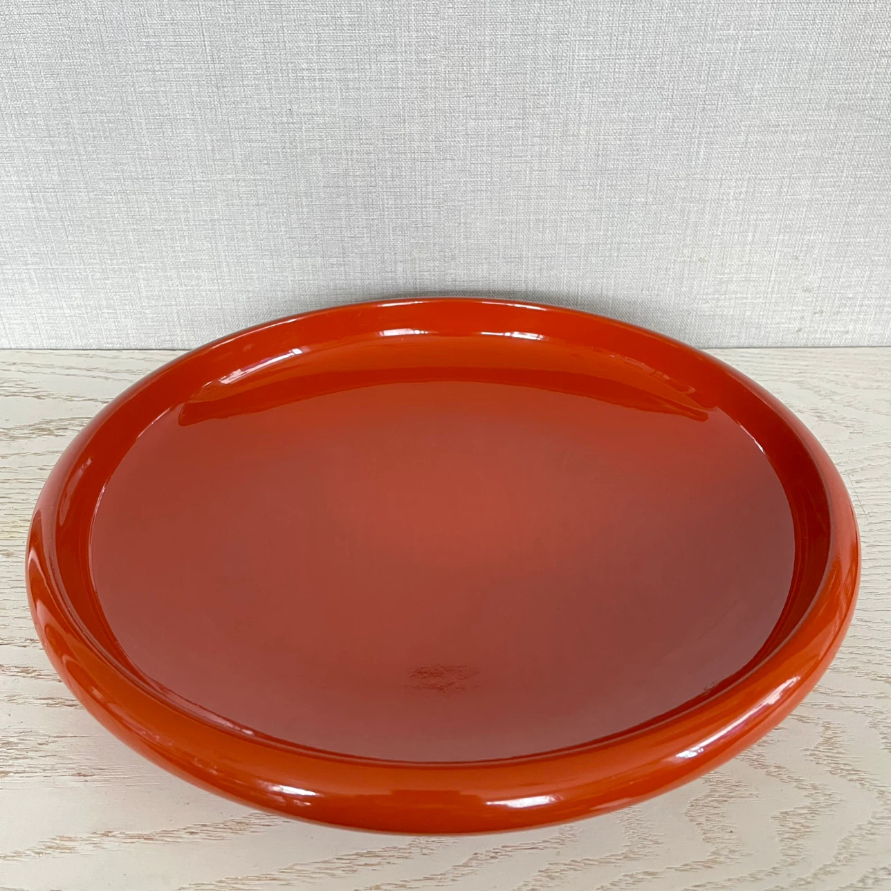 朱色 漆器 大皿 プレートの写真2枚目