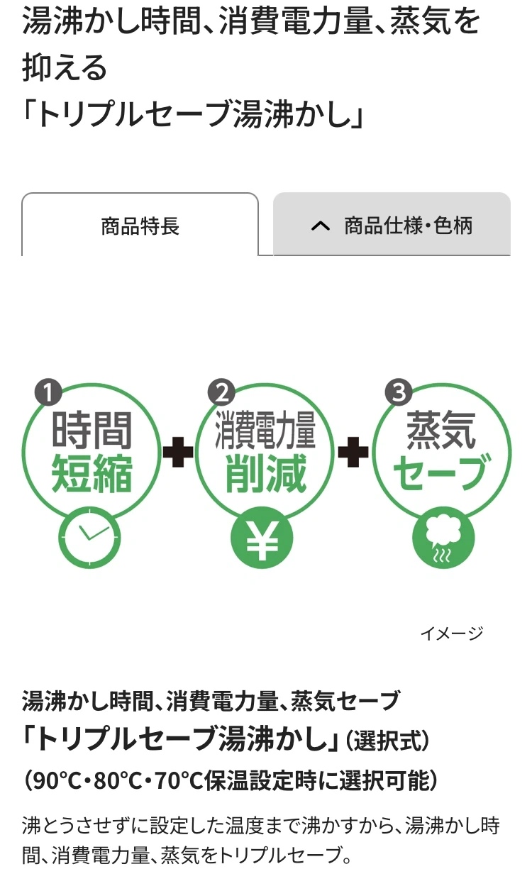 象印 時短 節電 蒸気セーブ 大容量4リットル 電気ポット カフェドリップ給湯の写真3枚目