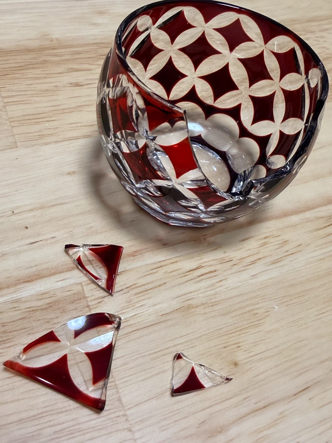金継ぎ用 江戸切子 ぐい呑み 破損品