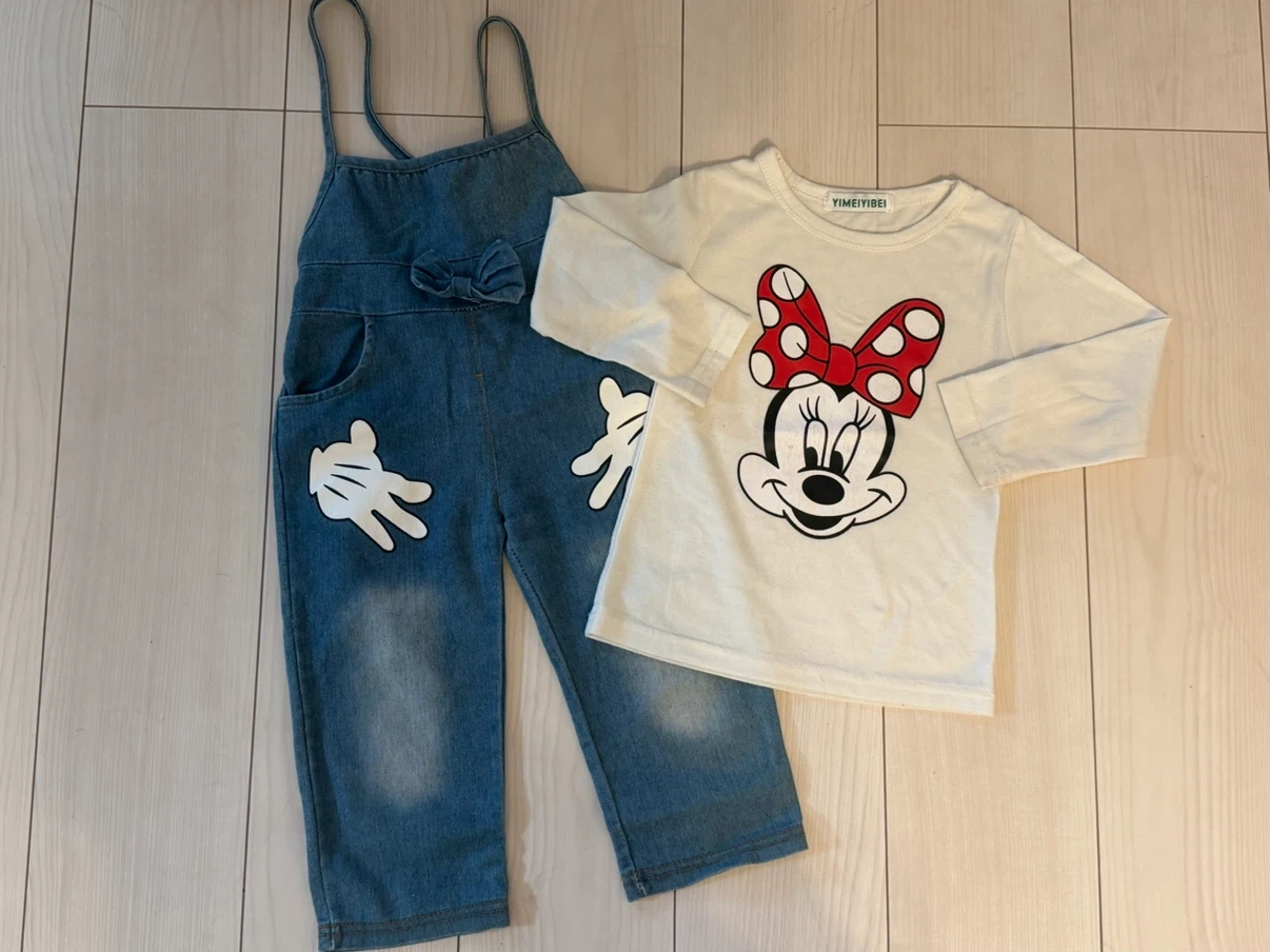 ミニーマウス トップス サロペット セット