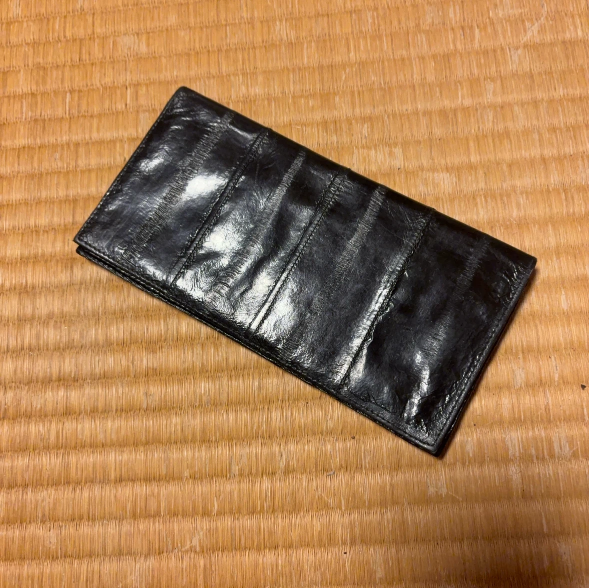 ウナギ革 長財布 ブラック