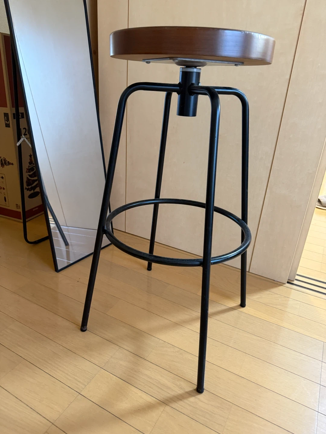 木製座面バースツール スツール 椅子の写真2枚目