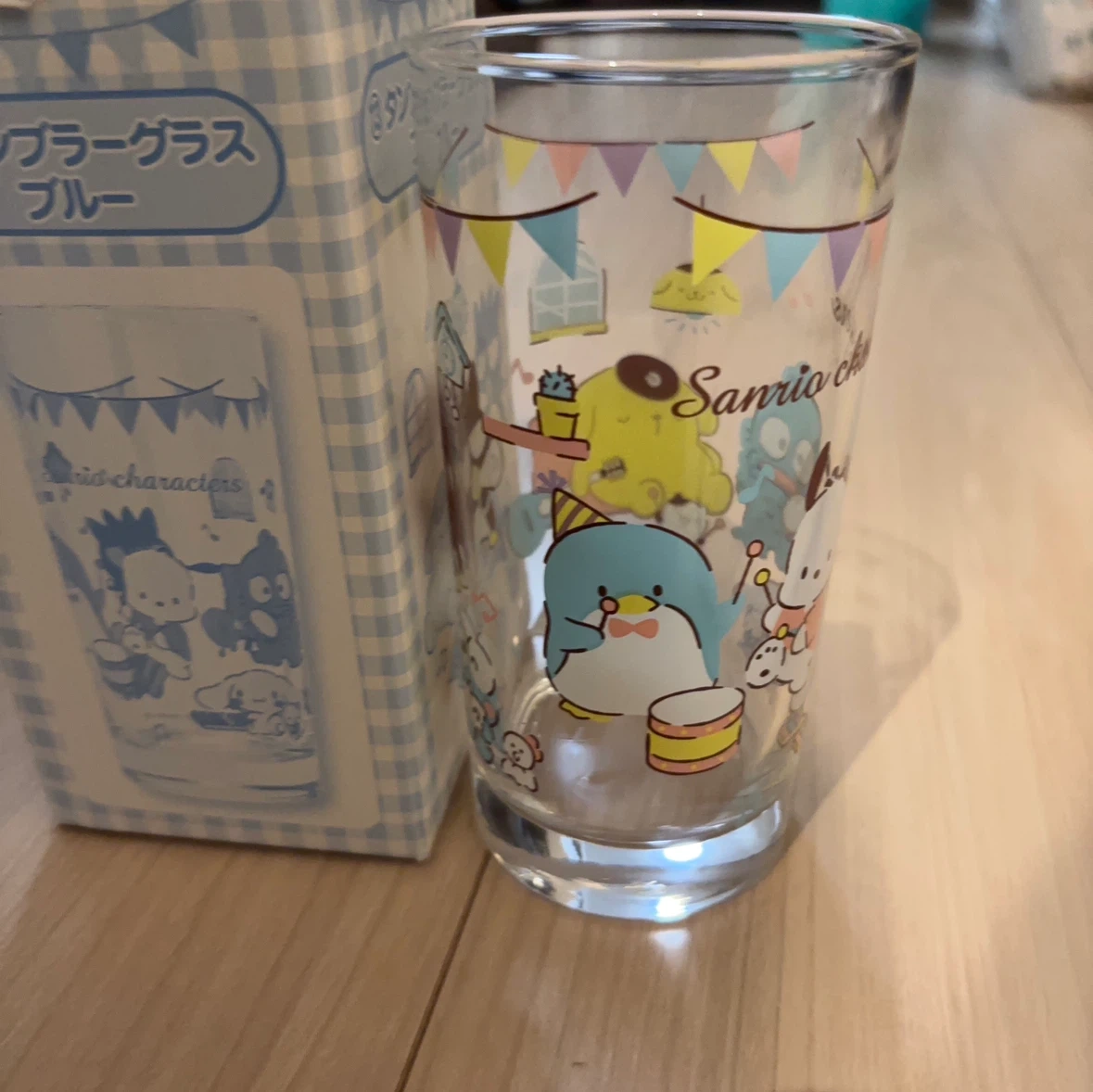 サンリオ タンブラーグラス ブルー はぴだんぶい くじの写真4枚目