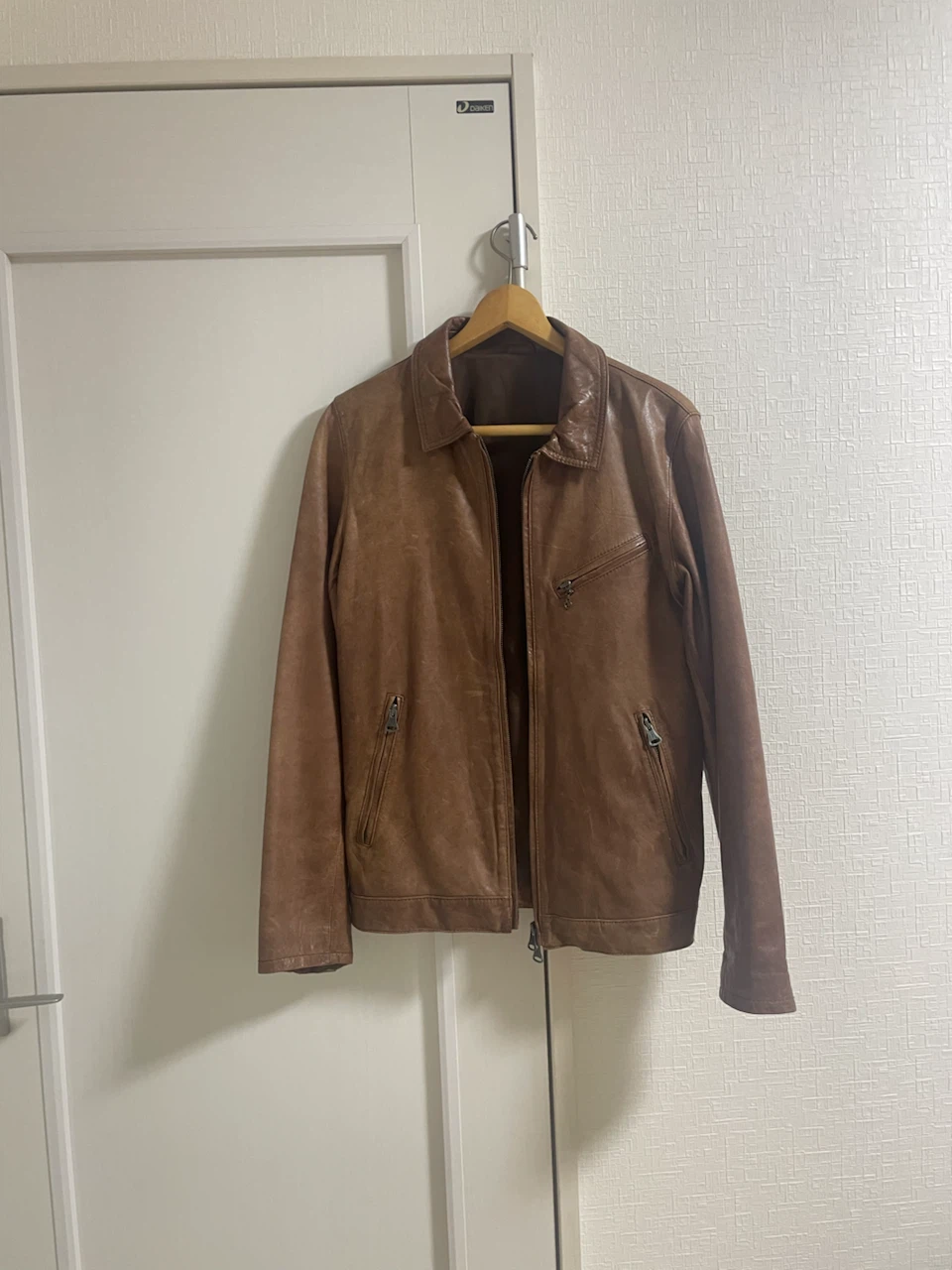 やぎ革 レザー ジャケット ブラウン Mサイズ