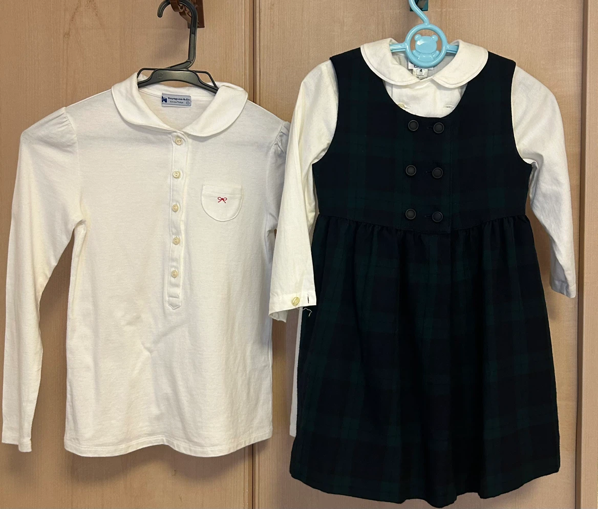 【3点セット】女の子フォーマル着／ジャンパースカート・長袖ブラウス2点（110cm〜140cm）